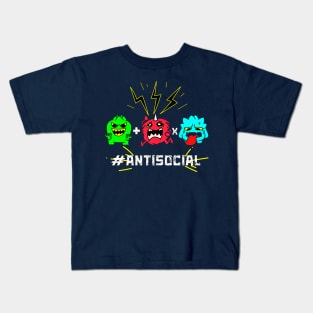 Antisocial. Trio of antisocial Monsters with metaphorical equation equals not socially adaptable. Kids T-Shirt